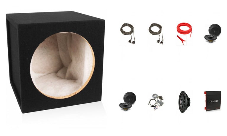 Complete Sound System: Crunch Amp + Kicker Sub + MTX 6x9" Speakers + Install Kit Image 1