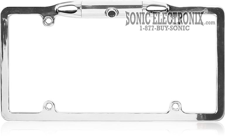 RL26 CHROME Universal High Resolution Backup / Rearview Camera with Chrome License Plate Frame Image 1