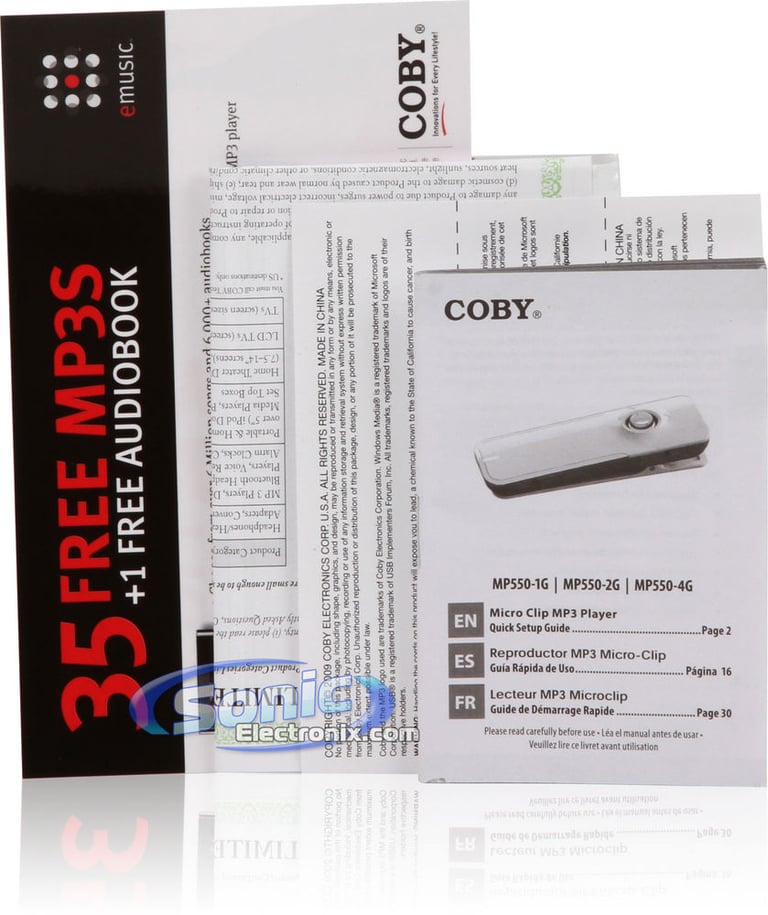 Coby MP550-2GBLK (Clip 2) 2GB Mini Clip MP3 Player - Black Image 6