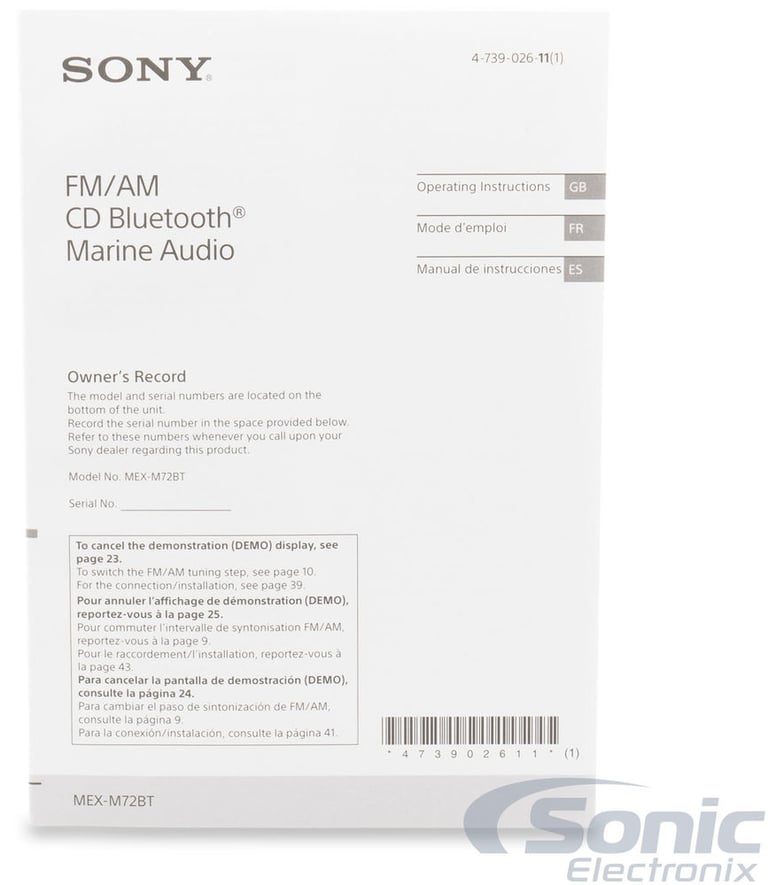 Sony MEX-M72BT (MEXM72BT) (Open Box, Great) Image 14
