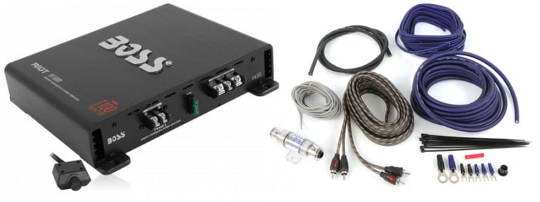 Boss R1100M + Belva BAK82 Complete 8 AWG Amp Kit Image 1