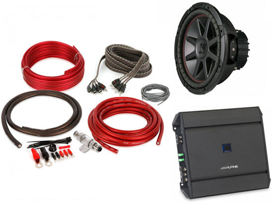 Alpine S-A60M Amplifier + Kicker 12" Comp Subwoofer + Belva Amp Kit Image 1