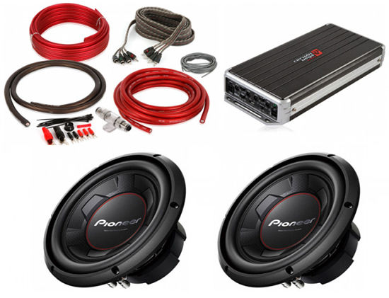 Cerwin Vega B54 Amplifier + (2) Pioneer 10" Subwoofers + Belva Amp Kit Image 1
