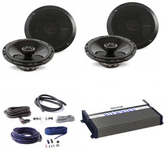 Hifonics BXX1200.4 Amplifier + (4) Rockford Fosgate 6.5" Speakers + Amp Kit Image 1