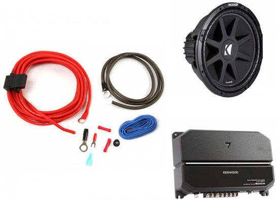 Kenwood KAC-5207 Amplifier + Kicker 12" Comp Subwoofer + Amp Kit Image 1