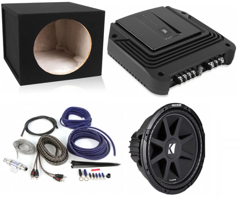 JBL GX-A602 Amplifier + Kicker 12" Subwoofer + Free Sealed Enclosure + Amp Kit Image 1