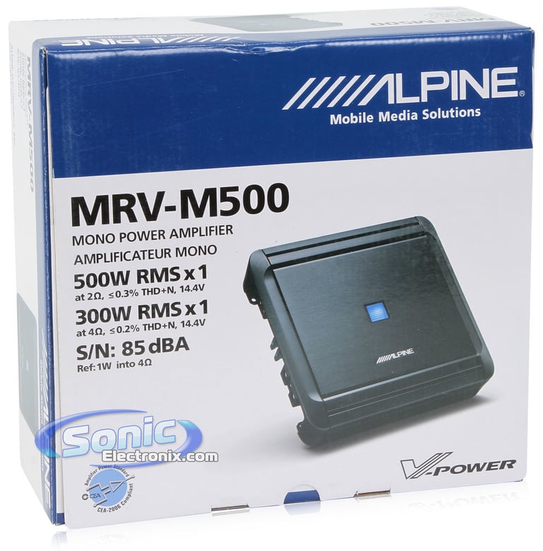 Alpine MRV-F300 4-Channel Amplifier + MRVM500 Monoblock Amplifier Image 12