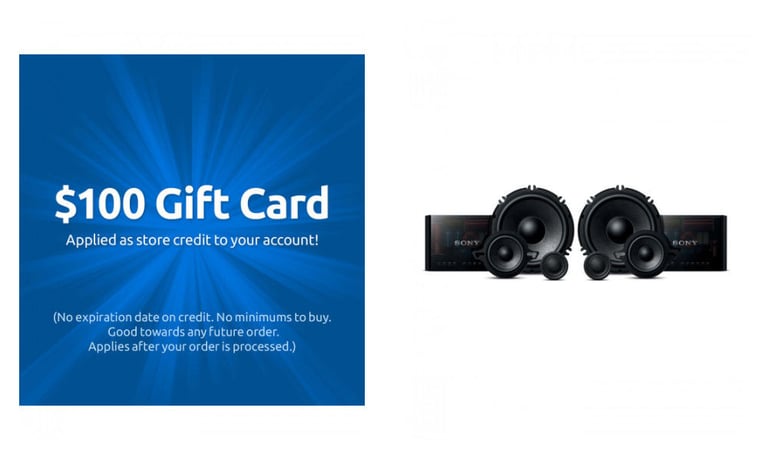 Sony 6.5" XS-GS1631C Speakers + Free $100 Gift Card Image 1