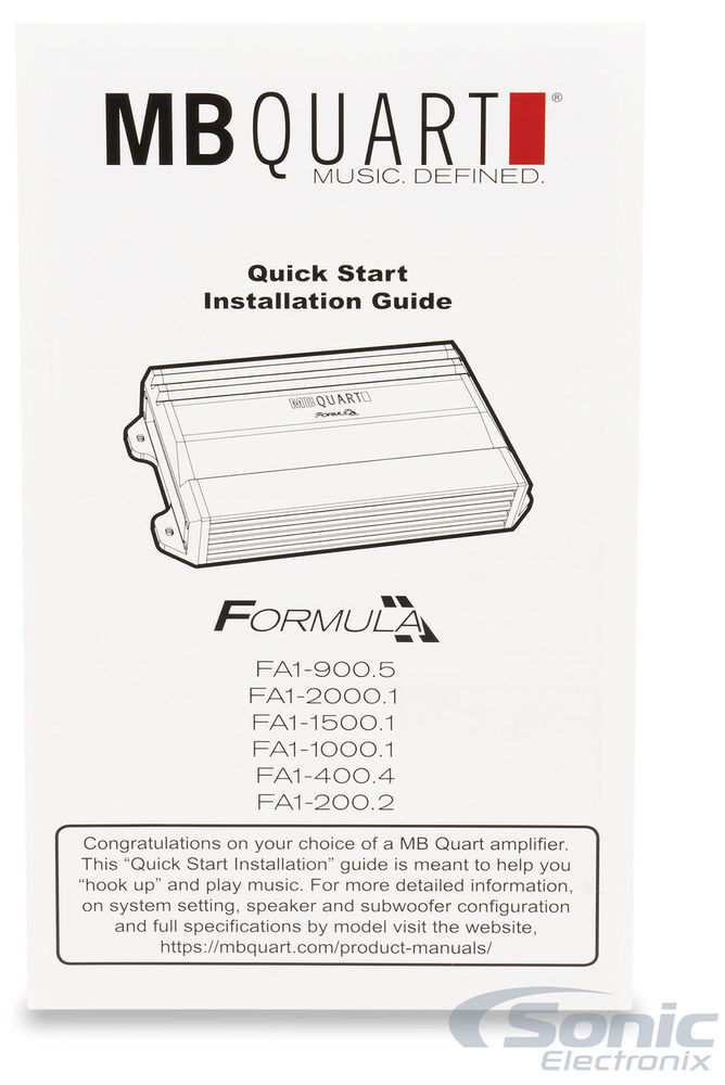 MB Quart FA1-1000.1 + FREE 4 Gauge Amplifier Wiring Kit Image 25