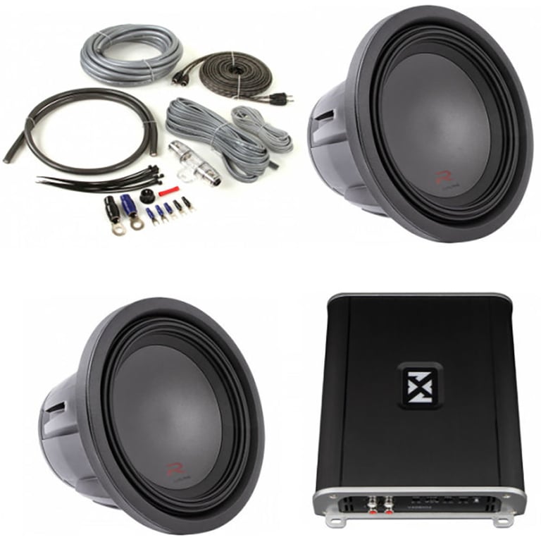 NVX VAD8402 Amplifier + (2) Alpine R-W12D4 12" Subwoofers + Belva Amp Kit Image 1
