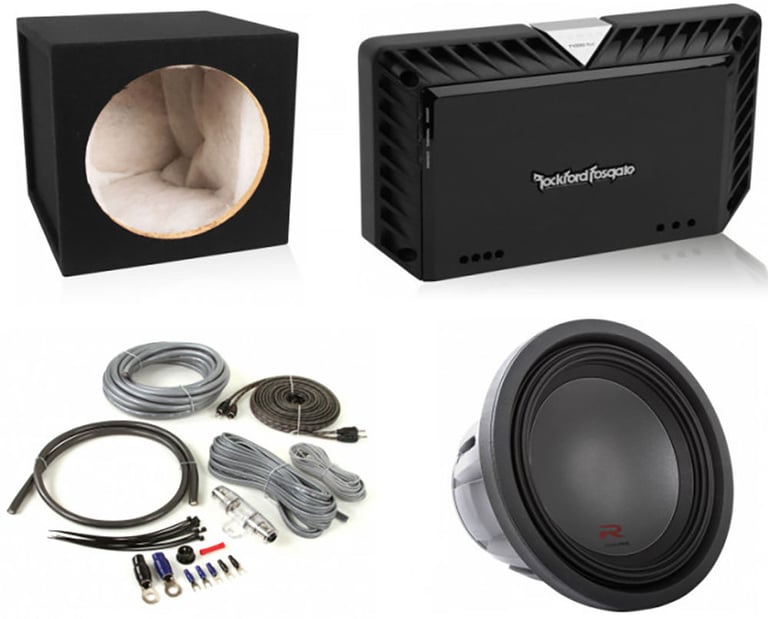 Rockford Fosgate T1000-1bdCP +Alpine R-W12D2+Free MDFS12 Enclosure+Free Bak42bk Image 1