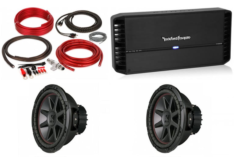 Rockford Fosgate Punch P1000X2 +(2) Kicker 43CVR152 15" Subwoofers +Free Amp Kit Image 1