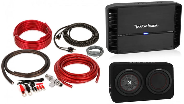 Rockford Fosgate  P500X1BD + Kicker 43TCWRT82 8" Loaded Enclosure + Free Amp Kit Image 1