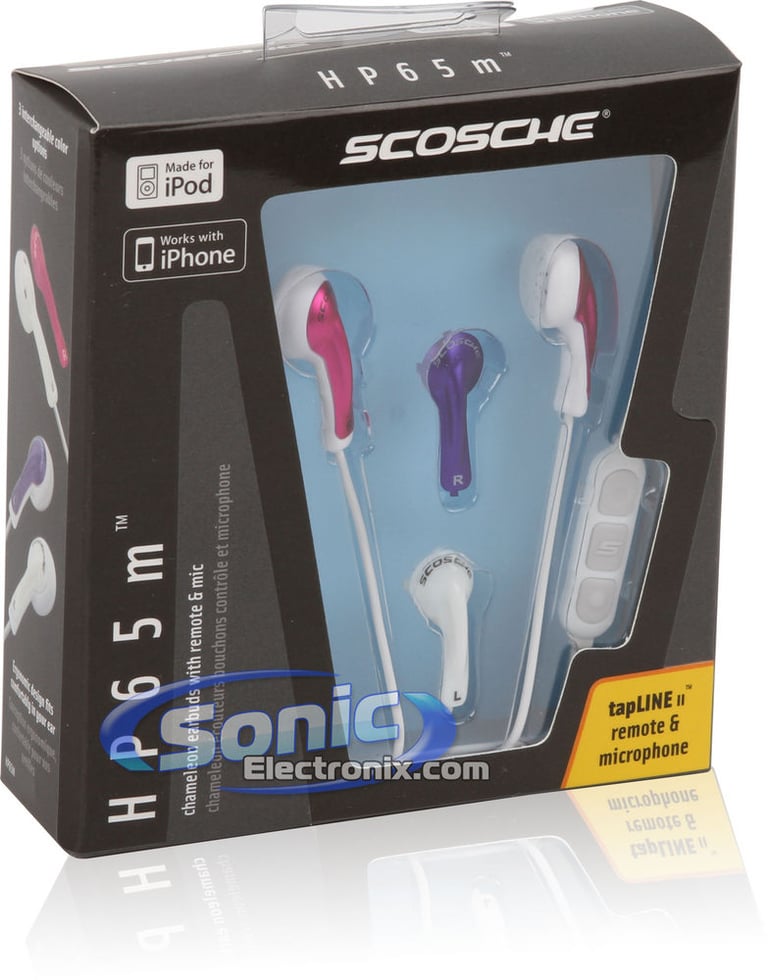 Scosche HP65m Chameleon Earbuds In-Ear Headphones with tapLINE II Control Image 7