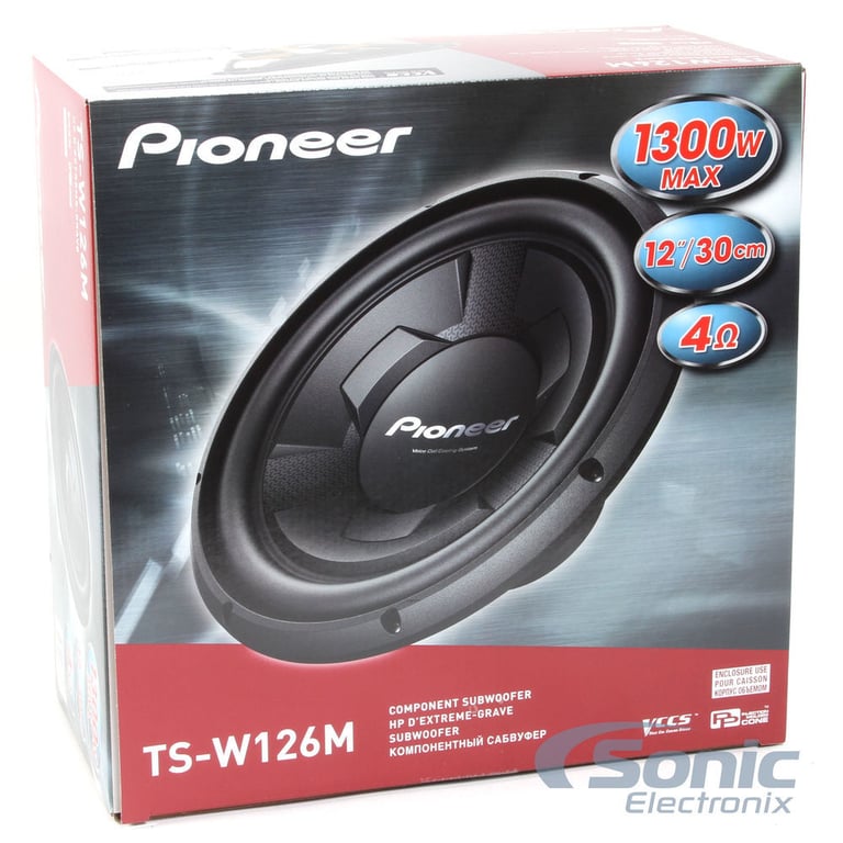 2 Pioneer TS-W126M 12" 1300W Subwoofers + Dual Sub Box + Amp and Wiring Kit Image 28