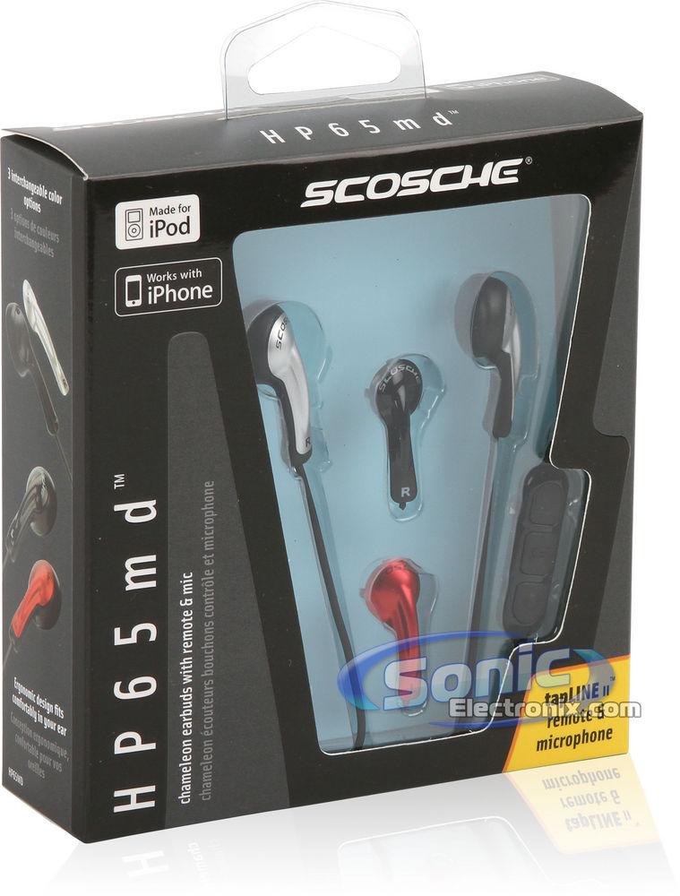 Scosche HP65md In-Ear Chameleon Earbuds/Headphones with tapLINE II Conrtols Image 7