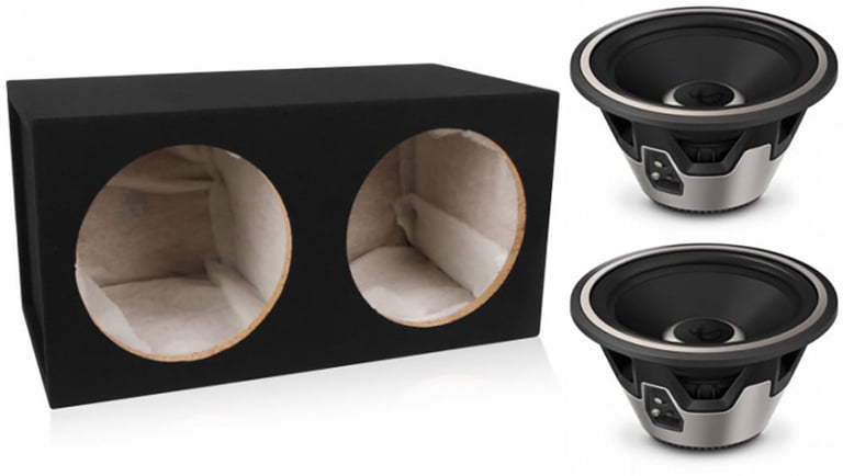 (2) Infinity KAPPA 1200W Subwoofers with Dual Subwoofer Enclosure Image 1