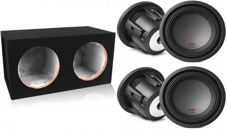 (2) Alpine R-W10D2 Subwoofers with Free Enclosure Image 1