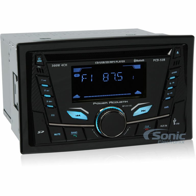 Power Acoustik PCD-52B Double Din Car Stereo Radio Install Package Image 3