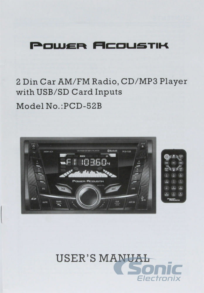 Power Acoustik PCD-52B Double Din Car Stereo Radio Install Package Image 8