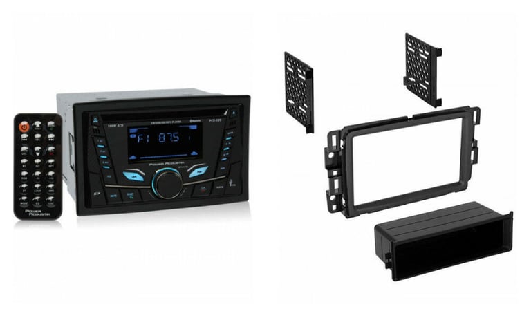 Power Acoustik PCD-52B Double Din Car Stereo Radio Install Package Image 1
