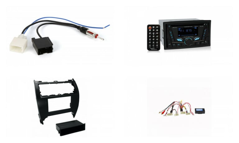 Power Acoustik PCD-52B Double Din Car Stereo Radio Install Package Image 1