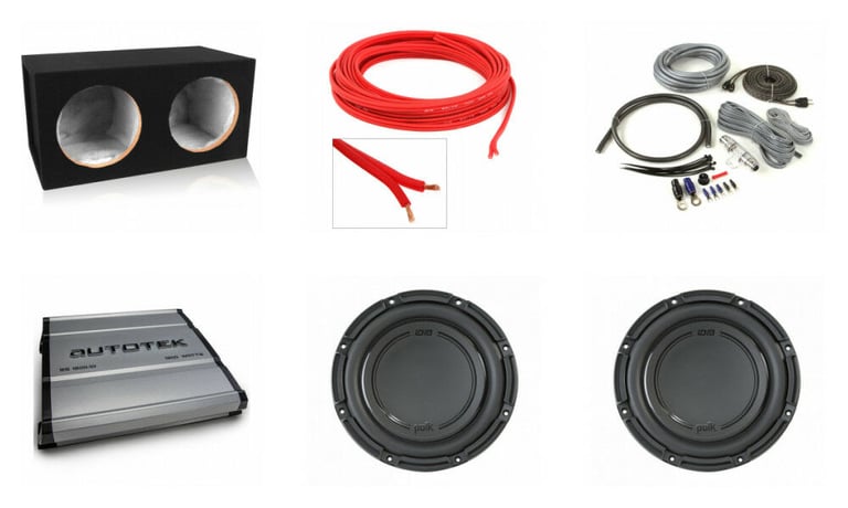 (2) Polk Audio DB1042DVC 10&rdquo; 2100w Subwoofers+Sealed Box+Mono Amplifier+Amp Kit Image 1