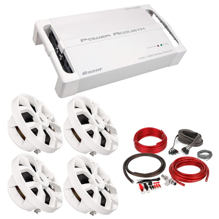 Power Acoustik MSA4‐1300D w/ Belva BBMS65W and Amp Kit Image 1