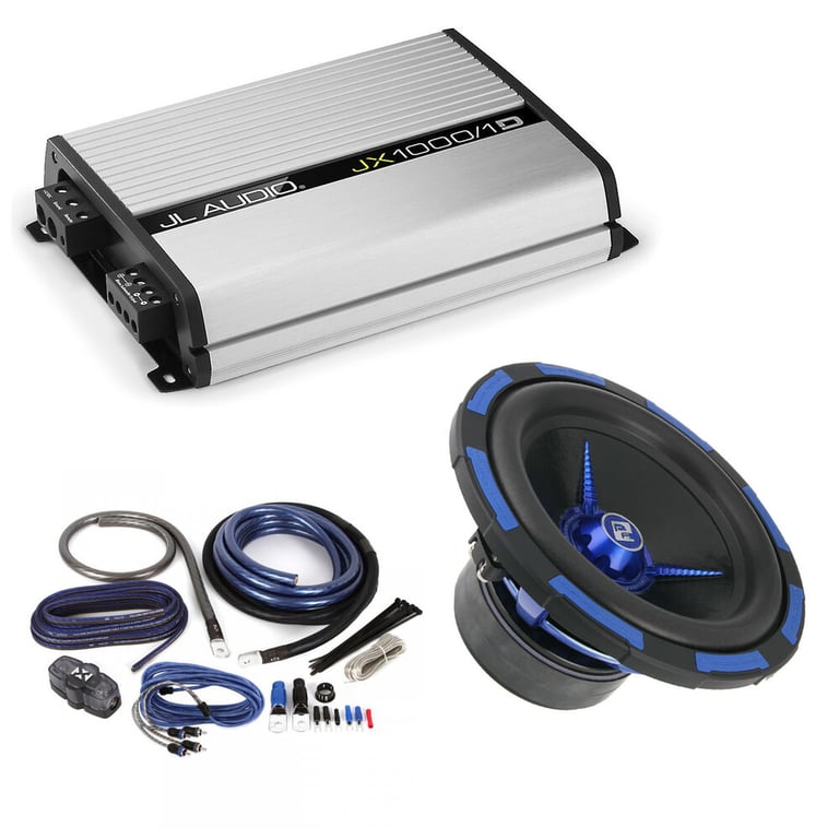 JL Audio JX1000/1D w/ Power Acoustik 10" Subwoofer + Amp Kit Image 1