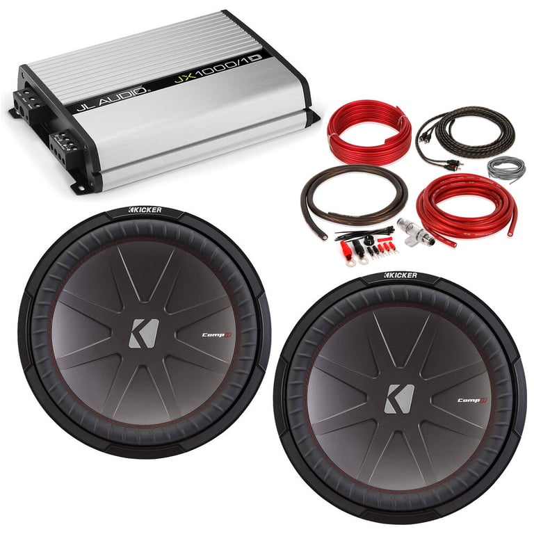 JL Audio JX1000/1D with 2 Kicker 43CWR84 Subwoofers + Amp Kit Image 1