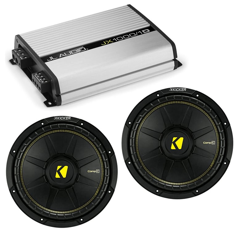 JL Audio JX1000/1D with 2 Kicker 44CWCD104 Subwoofers Image 1