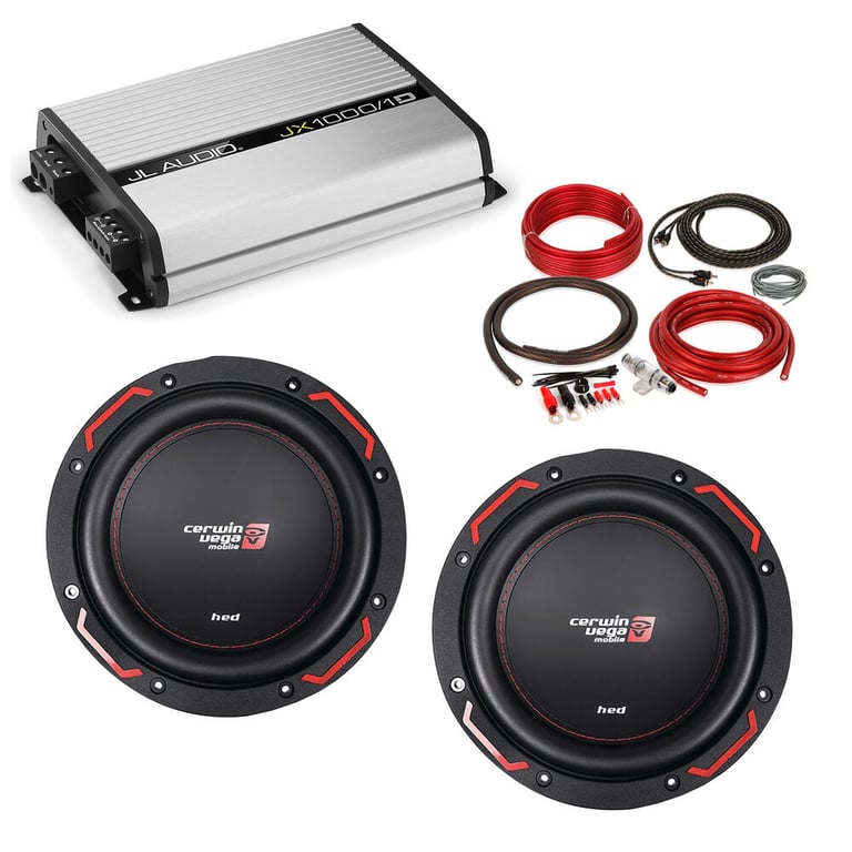 JL Audio JX1000/1D with (2) Cerwin-Vega H7104D Subwoofers + Amp Kit Image 1