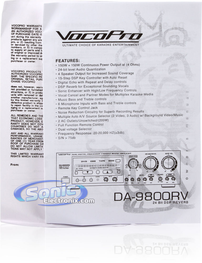 VocoPro DA-9800RV Image 10