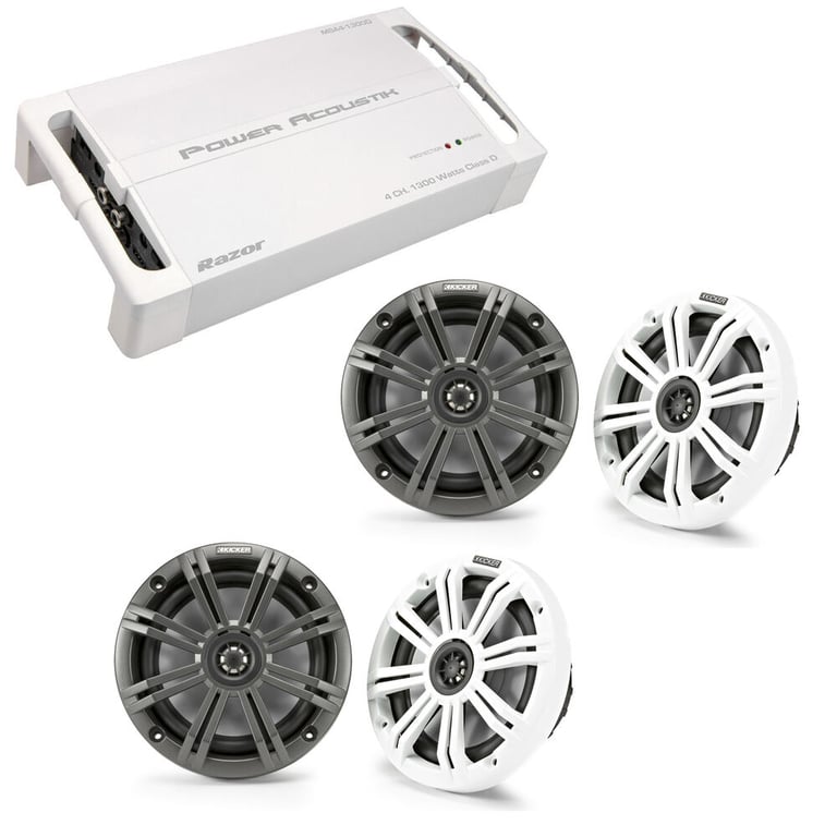 Power Acoustik MSA4‐1300D with (4) Kicker 45KM654 Image 1