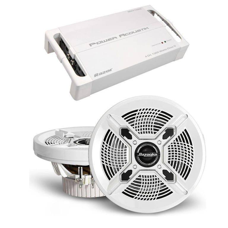 Power Acoustik MSA4‐1300D with (4) Bazooka MAC6510W Image 1