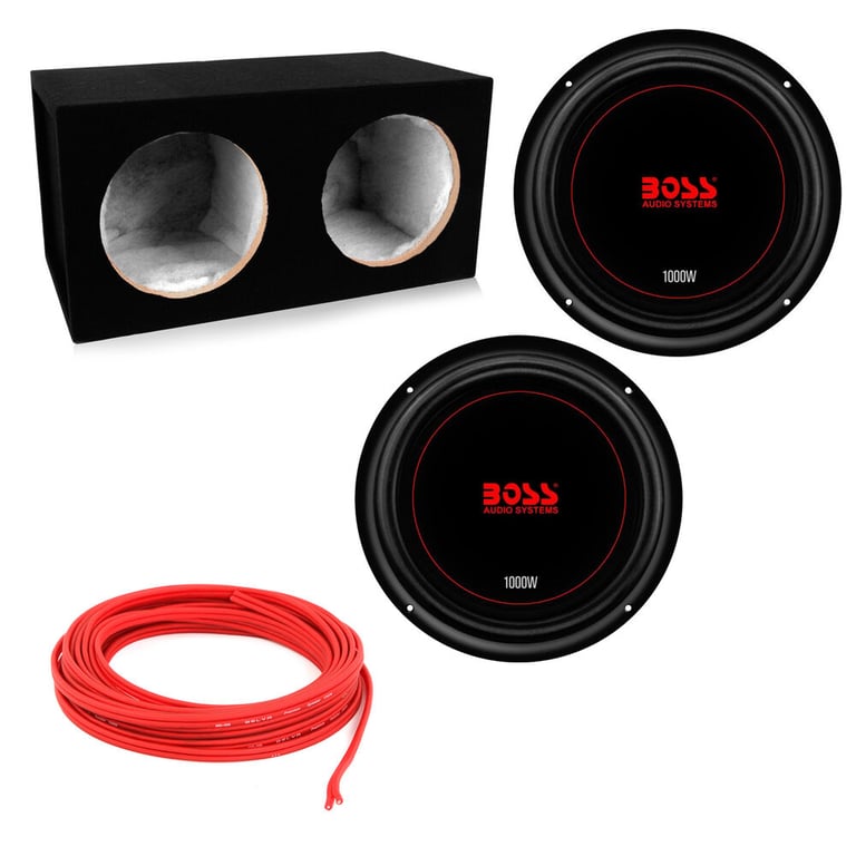 (2) Boss Audio CXX104DVC 10" 2000 Watt Car Subwoofers + Sealed Sub Enclosure Image 1