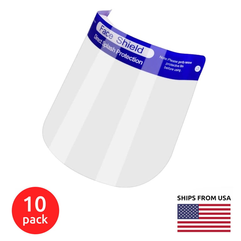 (10-Pack) XRGO Adjustable Medical Face Shield with Anti-fog Film (FaceShield1) Image 1