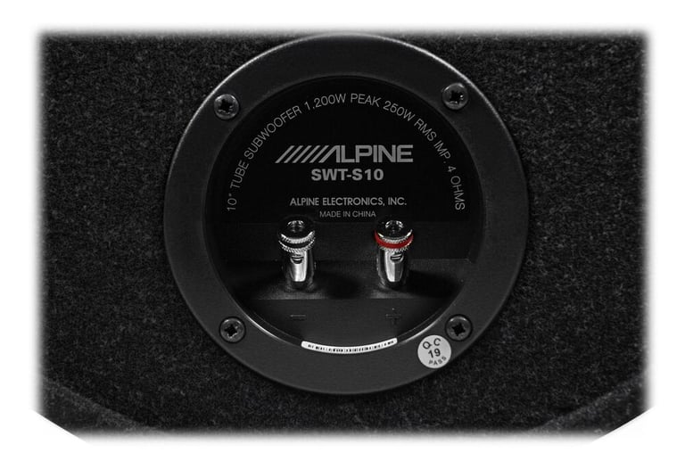 Alpine KTA-200M + Alpine SWT-S10 10" Sealed Subwoofer Tube Enclosure Package Image 6