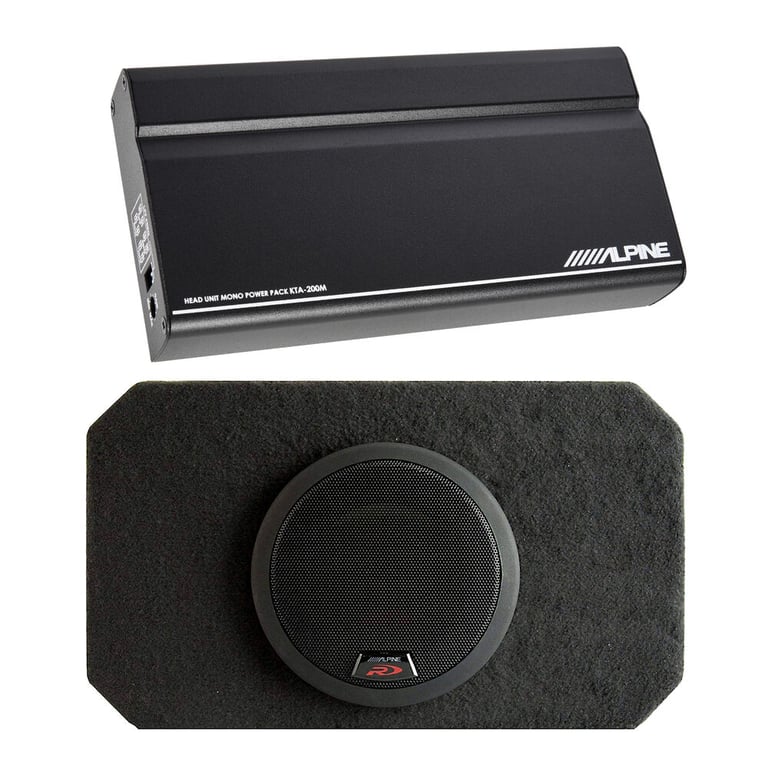Alpine KTA-200M + Alpine SBR-S8-4 8" Type-R Subwoofer Package Image 1