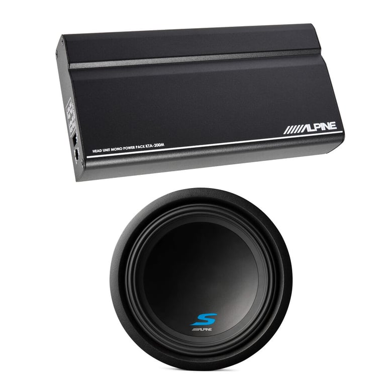 Alpine KTA-200M + Alpine S-W10D2 10" Car Subwoofer Package Image 1