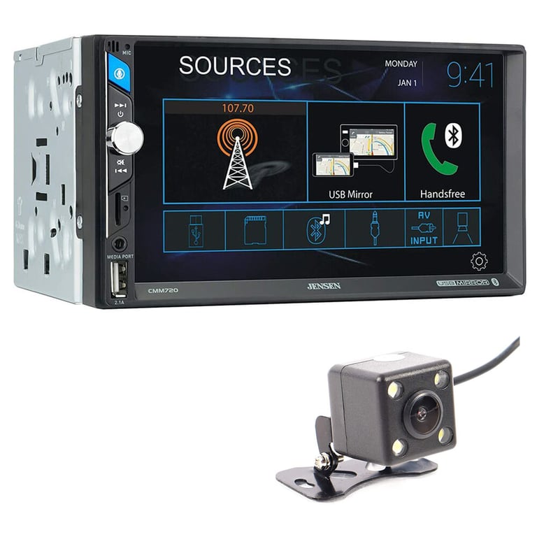 Jensen CMM720 (Doesn't Play CD's) + Belva Backup Camera Image 1