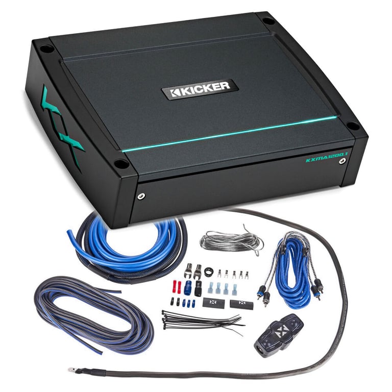 Kicker KXMA1200.1 (44KXMA12001) + Free High Quality Amp Wiring Kit Image 1