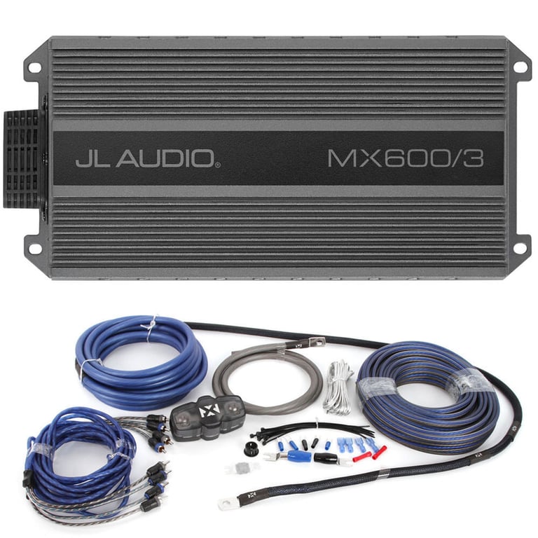 JL Audio MX600/3 Amplifier with Amplifier Wiring Kit Image 1