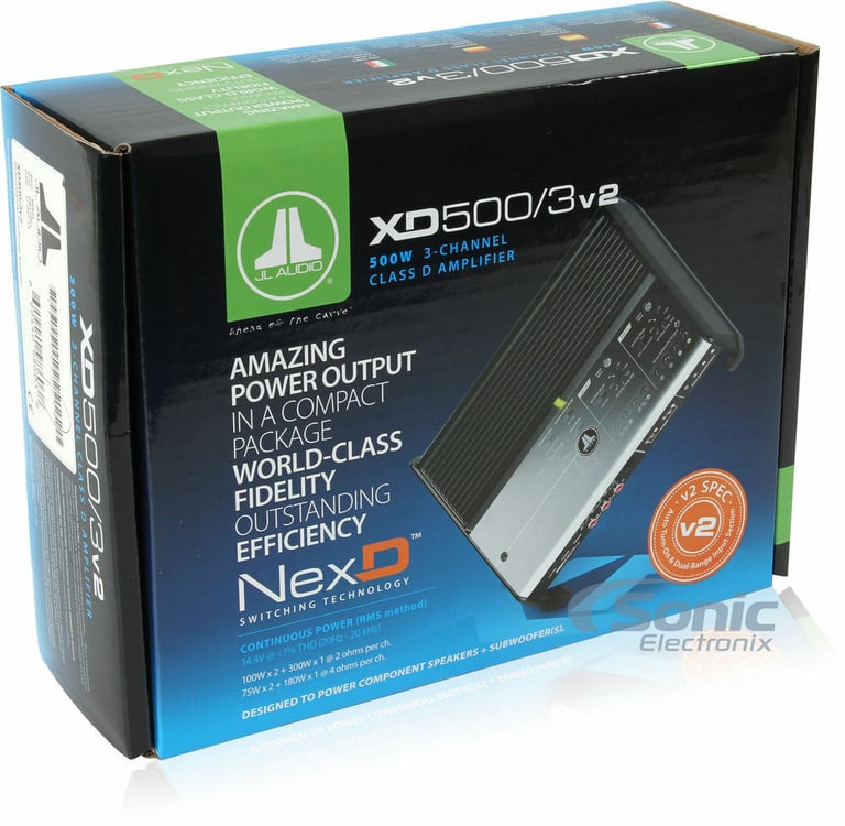 JL Audio XD500/3v2 Amplifier + High Quality NVX Amp Kit Image 6