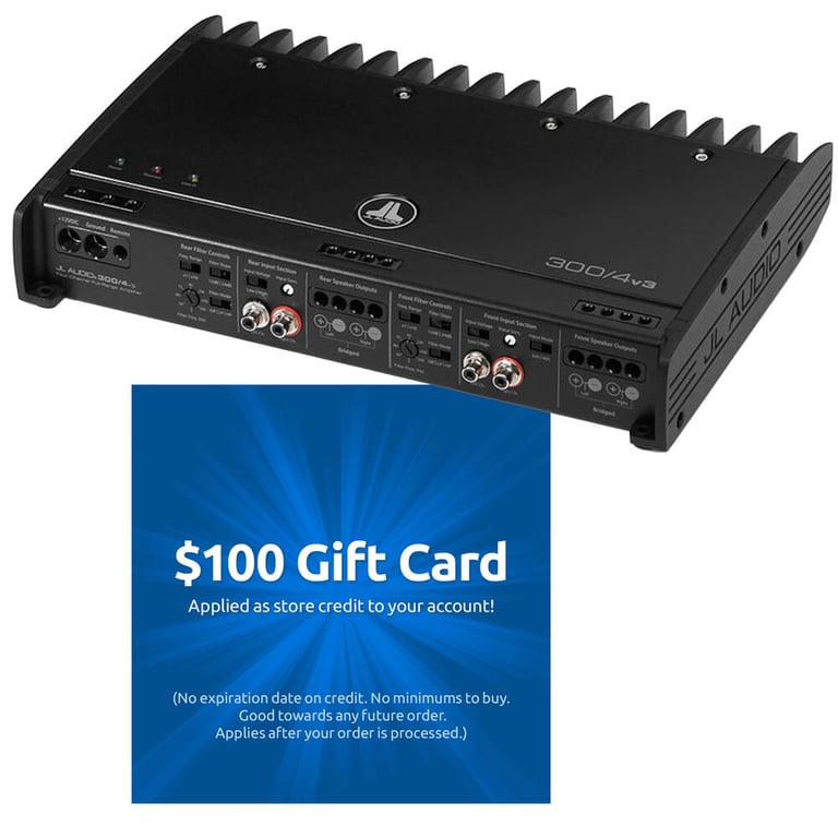 JL Audio Slash 300/4v3 Amplifier + Free $100 Gift Card Image 1