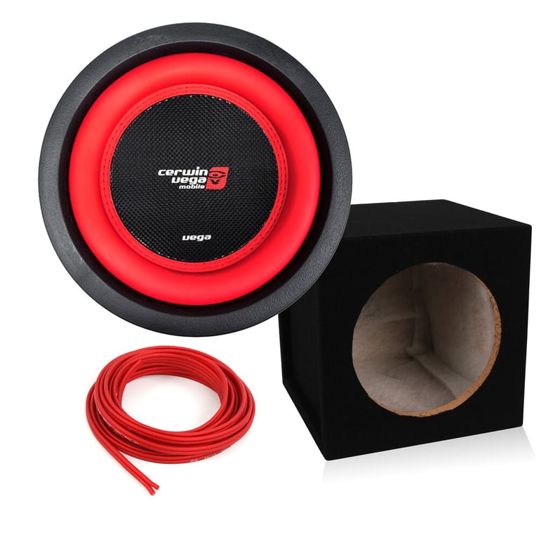 Cerwin Vega V104DV2 Subwoofer + 10" Enclosure and Speaker Wire Image 1