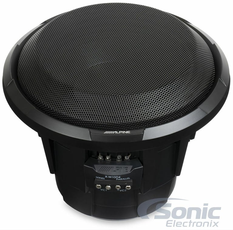 Alpine X-W10D4 Subwoofer + Free 10" Subwoofer Enclosure and Speaker Wire Image 3