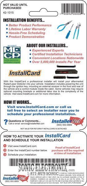 InstallCard 42-1015 (Radar Detector Deluxe) Image 2