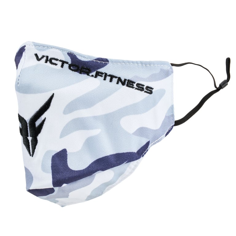 (5-Count) Victor Fitness VM25GC Gray Camo Cloth Reusable Face Mask+PM2.5 Filters Image 3