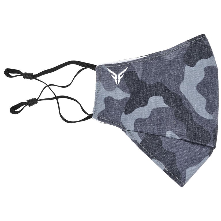 (20-Count)Victor Fitness VM25BKC Black & Dark Gray Camo Cloth Reusable Face Mask Image 6